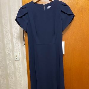 Calvin Klein Long Navy Blue Dress